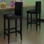 Vidaxl tabourets de bar lot de 2 noir similicuir