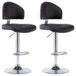 Vidaxl tabourets de bar lot de 2 noir similicuir Vidaxl tabourets de bar lot de 2 noir similicuir