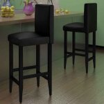 Vidaxl tabourets de bar lot de 2 noir similicuir