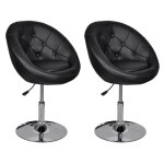 Vidaxl tabourets de bar lot de 2 noir similicuir