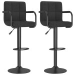 Vidaxl tabourets de bar lot de 2 noir tissu