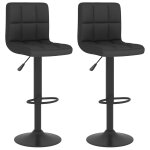 Vidaxl tabourets de bar lot de 2 noir tissu Vidaxl tabourets de bar lot de 2 noir tissu