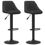 Vidaxl tabourets de bar lot de 2 noir velours