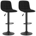 Vidaxl tabourets de bar lot de 2 noir velours