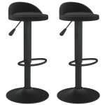 Vidaxl tabourets de bar lot de 2 noir velours