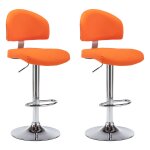 Vidaxl tabourets de bar lot de 2 orange similicuir
