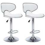 Vidaxl tabourets de bar 2 pcs blanc similicuir