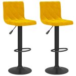 Vidaxl tabourets de bar lot de 2 jaune moutarde velours