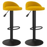 Vidaxl tabourets de bar lot de 2 jaune velours Vidaxl tabourets de bar lot de 2 jaune velours