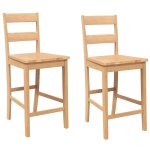 Vidaxl tabourets de bar 2 pcs naturel bois massif d'hévéa Vidaxl tabourets de bar 2 pcs naturel bois massif d'hévéa