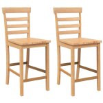 Vidaxl tabourets de bar 2 pcs naturel bois massif d'hva