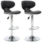Vidaxl tabourets de bar 2 pcs noir similicuir