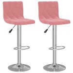 Vidaxl tabourets de bar lot de 2 rose velours