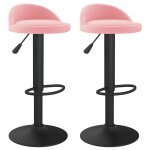 Vidaxl tabourets de bar lot de 2 rose velours
