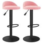 Vidaxl tabourets de bar lot de 2 rose velours