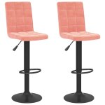 Vidaxl tabourets de bar lot de 2 rose velours Vidaxl tabourets de bar lot de 2 rose velours