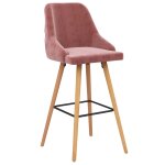 Vidaxl tabourets de bar lot de 2 rose velours