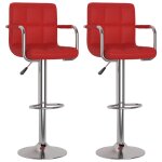 Vidaxl tabourets de bar lot de 2 rouge bordeaux similicuir