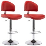 Vidaxl tabourets de bar lot de 2 rouge bordeaux similicuir