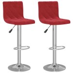 Vidaxl tabourets de bar lot de 2 rouge bordeaux velours Vidaxl tabourets de bar lot de 2 rouge bordeaux velours