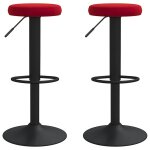 Vidaxl tabourets de bar lot de 2 rouge bordeaux velours