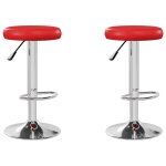 Vidaxl tabourets de bar lot de 2 rouge similicuir Vidaxl tabourets de bar lot de 2 rouge similicuir