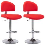 Vidaxl tabourets de bar lot de 2 rouge similicuir Vidaxl tabourets de bar lot de 2 rouge similicuir