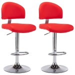 Vidaxl tabourets de bar lot de 2 rouge similicuir