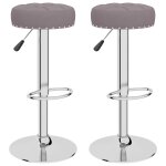 Vidaxl tabourets de bar lot de 2 taupe tissu