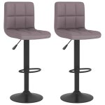 Vidaxl tabourets de bar lot de 2 taupe tissu