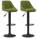Vidaxl tabourets de bar lot de 2 vert clair velours