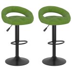 Vidaxl tabourets de bar lot de 2 vert clair velours