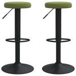 Vidaxl tabourets de bar lot de 2 vert clair velours
