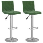Vidaxl tabourets de bar lot de 2 vert fonc� velours