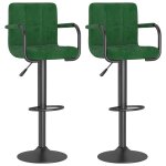 Vidaxl tabourets de bar lot de 2 vert fonc� velours