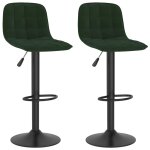 Vidaxl tabourets de bar lot de 2 vert fonc� velours