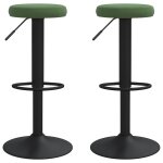 Vidaxl tabourets de bar lot de 2 vert fonc� velours