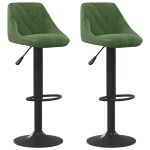 Vidaxl tabourets de bar lot de 2 vert foncé velours Vidaxl tabourets de bar lot de 2 vert foncé velours