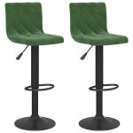 Vidaxl tabourets de bar lot de 2 vert fonc velours