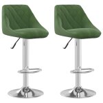 Vidaxl tabourets de bar lot de 2 vert fonc� velours