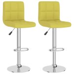 Vidaxl tabourets de bar lot de 2 vert tissu