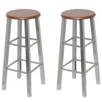 Vidaxl tabourets de bar lot de 4 argent� et marron mdf