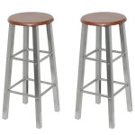 Vidaxl tabourets de bar lot de 4 argent� et marron mdf