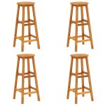 Vidaxl tabourets de bar lot de 4 bois d'acacia solide