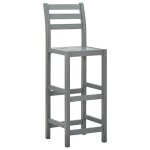 Vidaxl tabourets de bar lot de 4 gris bois d'acacia massif