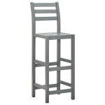 Vidaxl tabourets de bar lot de 4 gris bois d'acacia massif