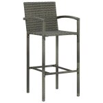 Vidaxl tabourets de bar lot de 4 gris r�sine tress�e