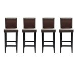 Vidaxl tabourets de bar lot de 4 marron fonc� similicuir