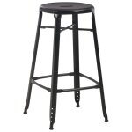 Vidaxl tabourets de bar lot de 4 noir acier
