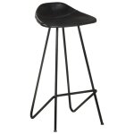 Vidaxl tabourets de bar lot de 4 noir cuir vritable